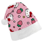 Hello Kitty Christmas Hat Santa Hat Xmas Holiday Hat Classic Santa Hat for Xmas New Year Party Headwear for Unisex Adults Teens New Year Festive Holiday Party Supplies